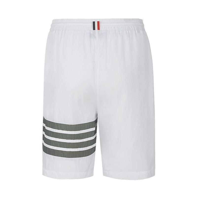 Thom BrowneMen's Sports Shorts - 100% Polyamide with 4-Bar Stripe Detail