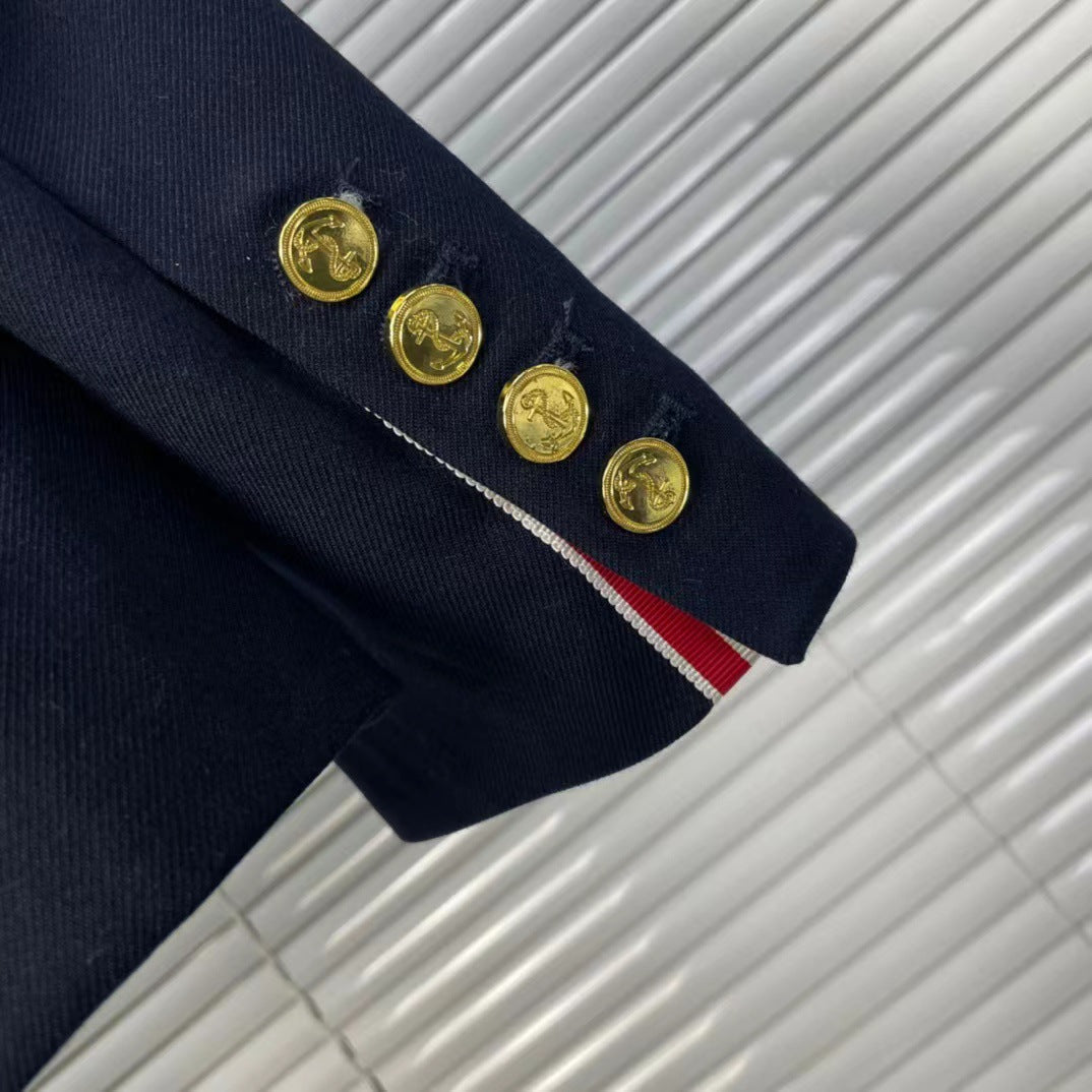 Thom Browne4-Bar Diagonal Stripe Jacket with Signature Grosgrain Detail
