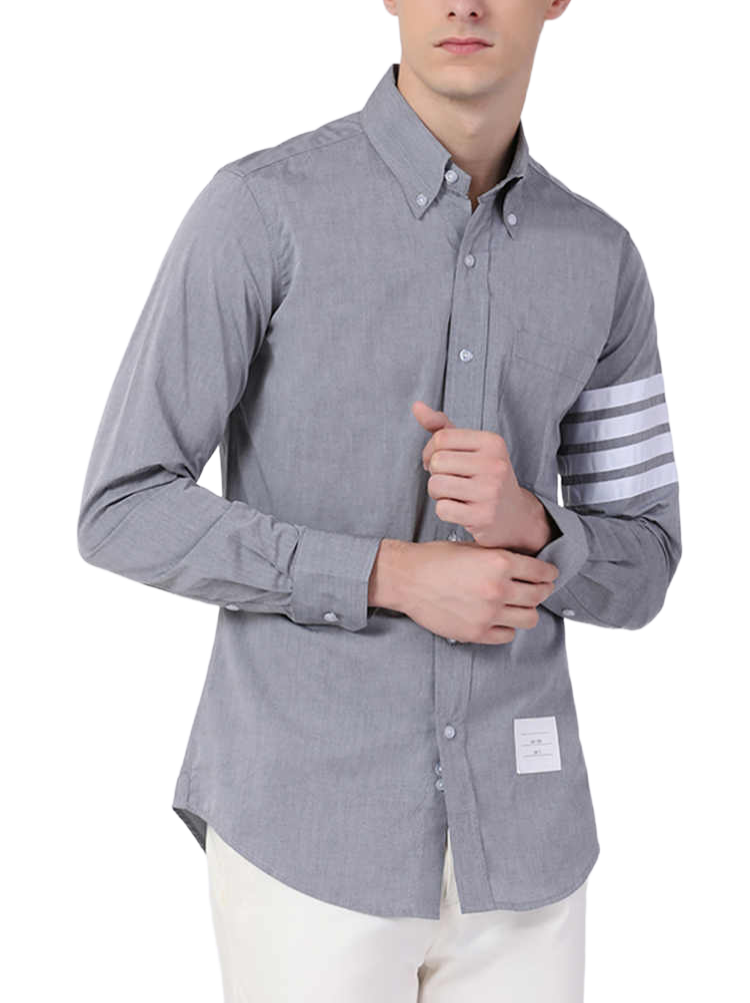 Thom BrowneMen's Oxford Elastic Business Shirt - Premium Cotton Dress Shirt