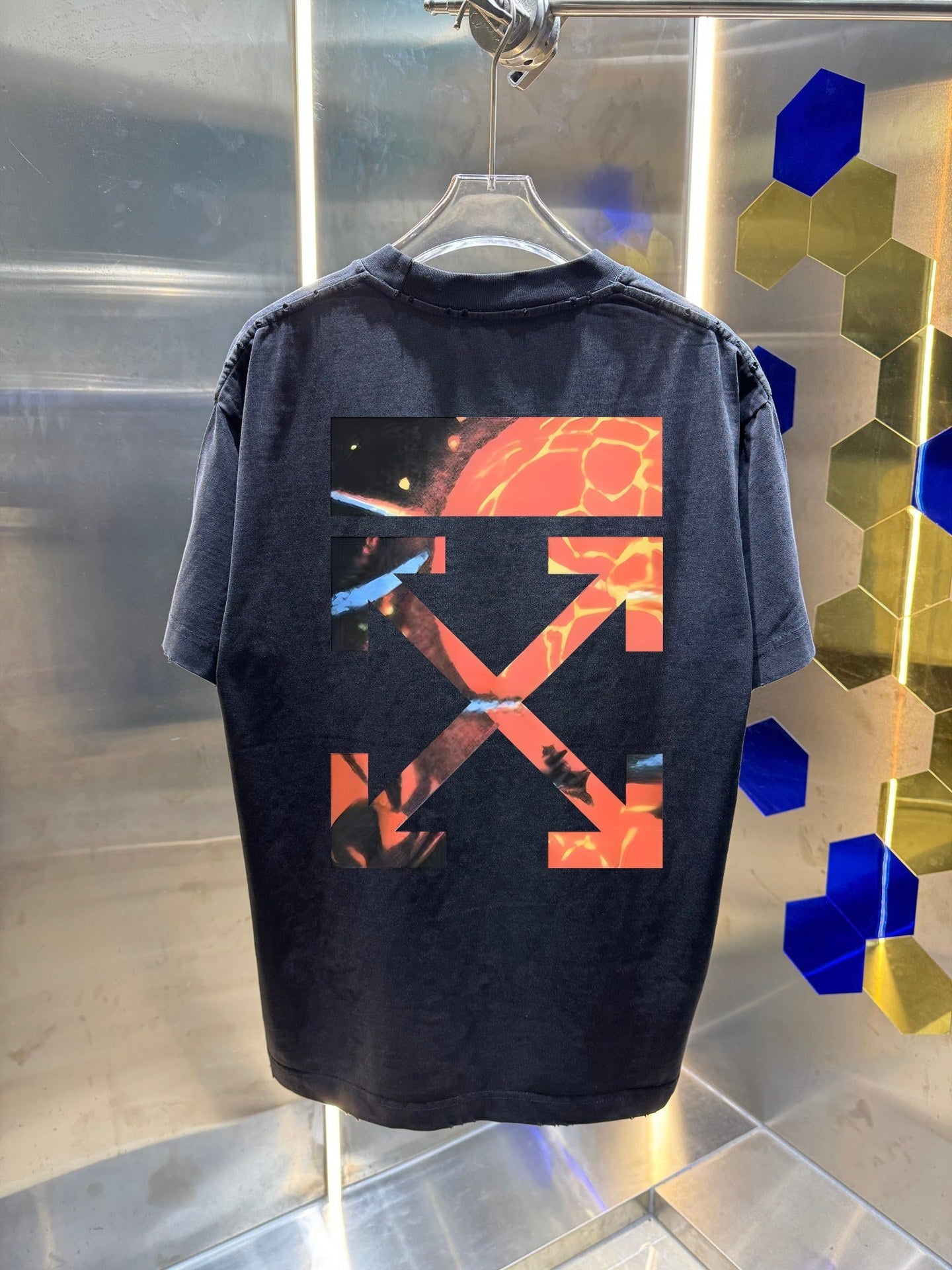 OFF-WHITE  Distressed graphic T-shirt