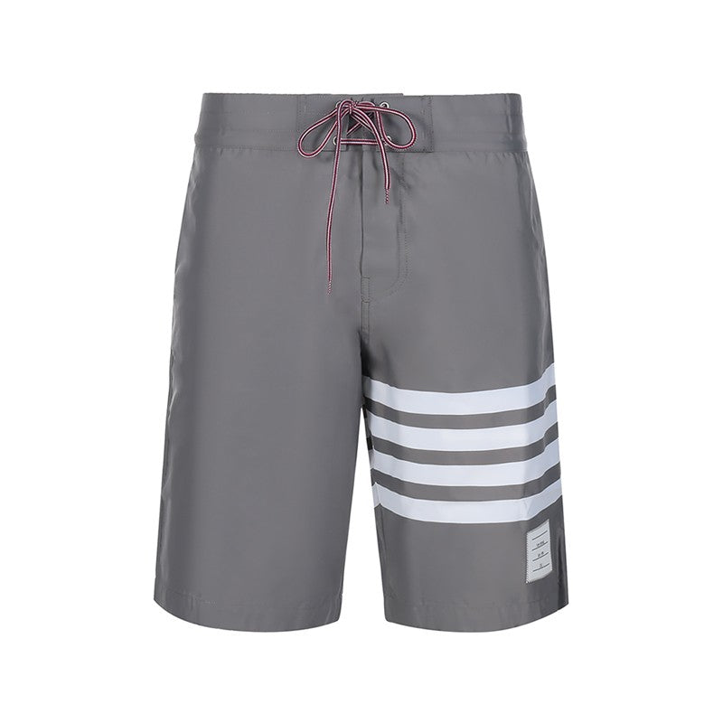 Thom BrowneMen's Sports Shorts - 100% Polyamide with 4-Bar Stripe Detail