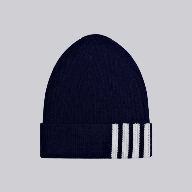 Thom BrownePremium 100% Cotton Knitted Beanie - Japanese Craftsmanship (Unisex)