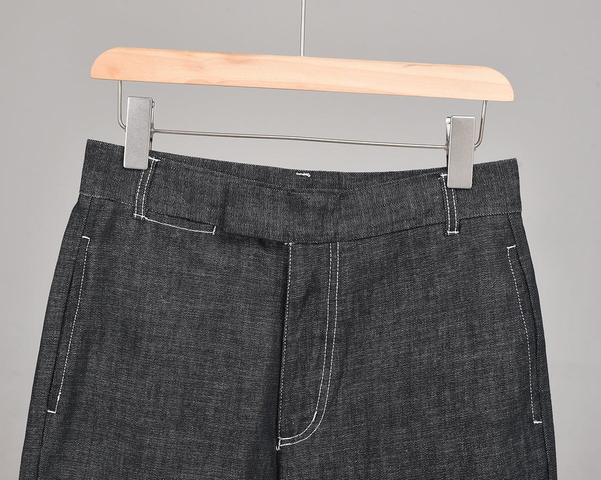 Thom BrowneMen's Straight Jeans - 100% Cotton with Adjustable Backstrap