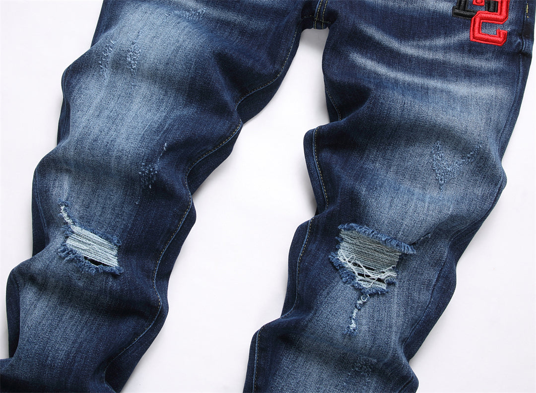 DSQ2 Men's Slim Fit Ripped Dark Wash Jeans