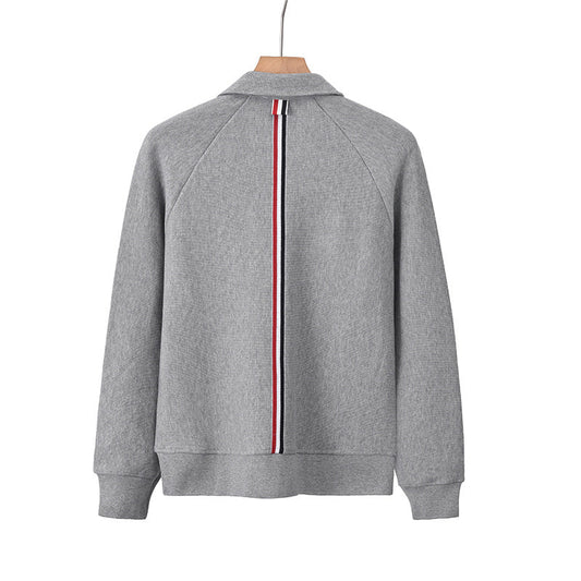 Thom Browne Polyester Casual Jacket | Front Button Closure | Signature Detail