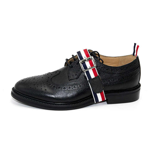 Thom BrowneMen's Classic Business Leather Dress Shoes with Grosgrain Detail