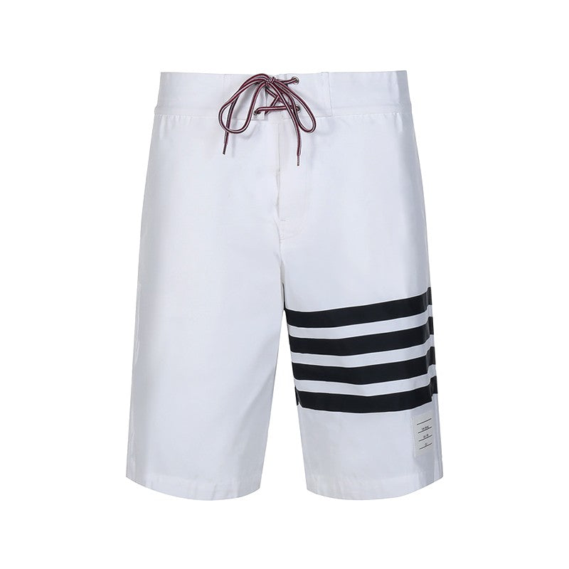 Thom BrowneMen's Sports Shorts - 100% Polyamide with 4-Bar Stripe Detail