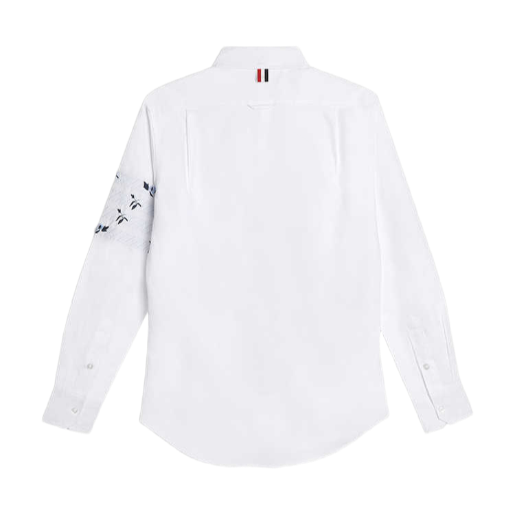 Thom BrownePremium Oxford Cotton Embroidered Flower Shirt
