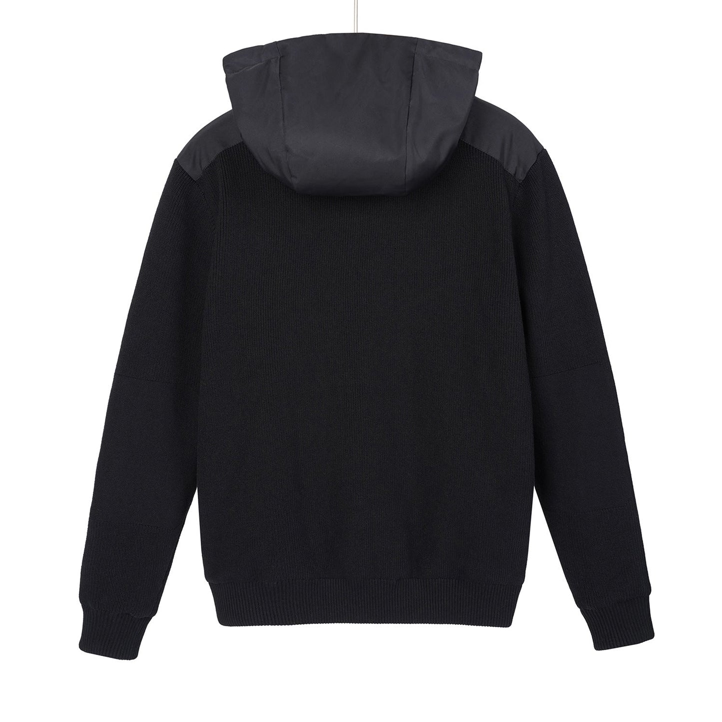 Hooded knitted down jacket