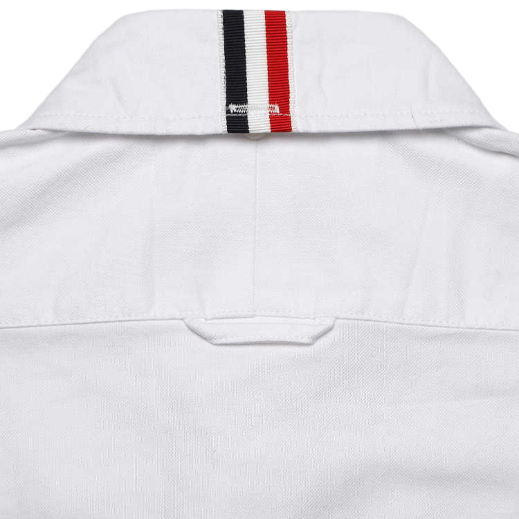Thom BrowneMen's Short Sleeve Oxford Shirt - Premium Cotton Button Front Dress Shirt