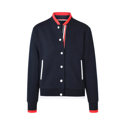 Color Stripe Wool Coat | Single-Breasted Design | 80% Virgin Wool