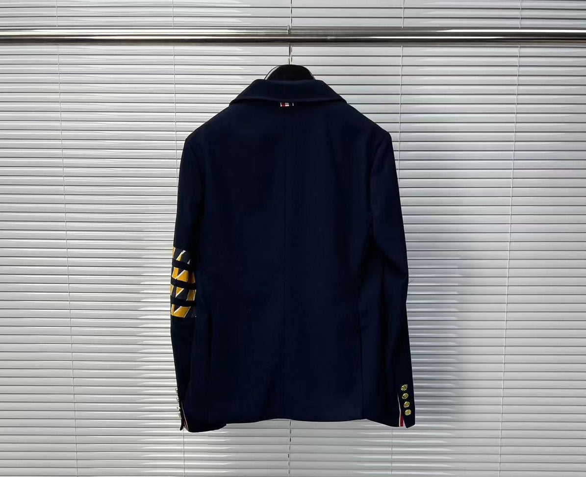 Thom Browne4-Bar Diagonal Stripe Jacket with Signature Grosgrain Detail