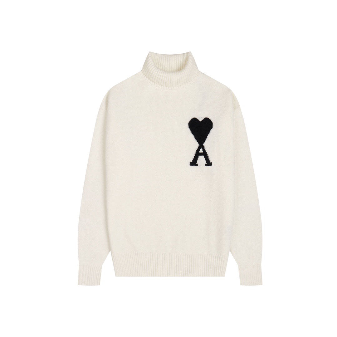AMI PARISTurtleneck Premium Alpaca Wool & Cotton Sweater (8 Colors)
