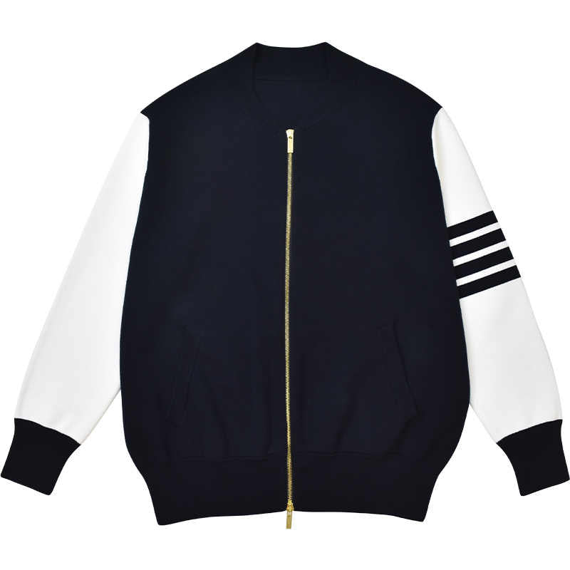 Thom Browne4-Bar Back Stripe Jacket with Signature Grosgrain Detail
