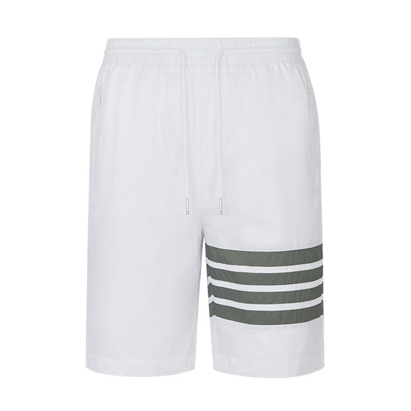 Thom BrowneMen's Sports Shorts - 100% Polyamide with 4-Bar Stripe Detail
