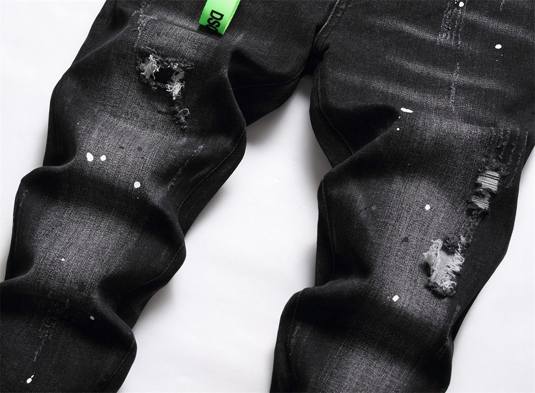 DSQ2 Men's Slim Fit Ripped Black Jeans – Italian Design
