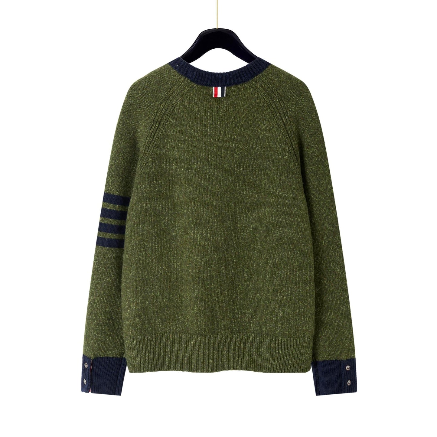 Thom Browne4-Bar Cotton Wool Knitted Cardigan - Premium Military Green