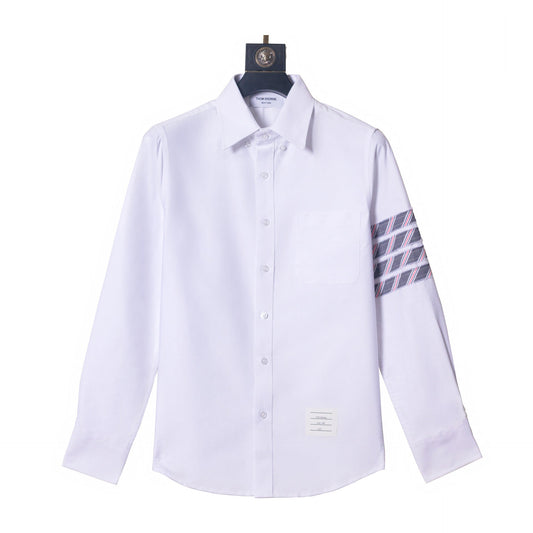 Thom BrowneMen's Premium Oxford Cotton Business Shirt - Classic Professional Dress Shirt