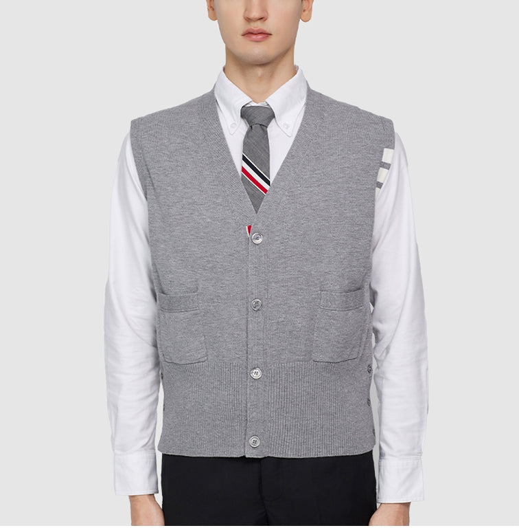 Classic V-Neck Knitted Cardigan Sweater