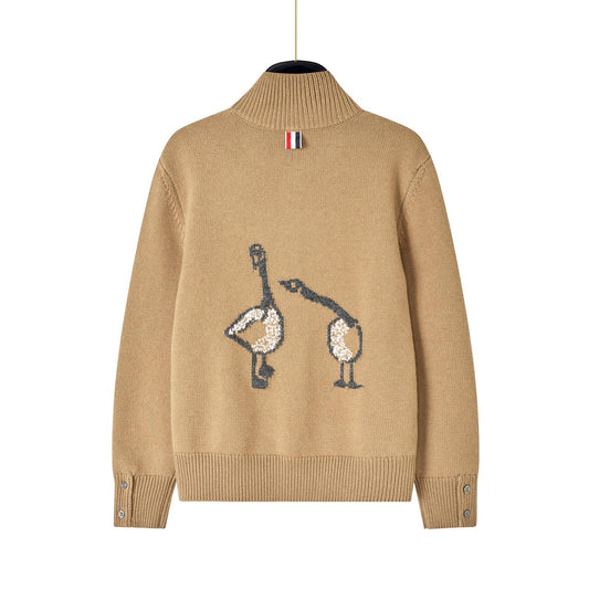 Thom BrowneClassic V-Neck Knitted Cardigan Sweater