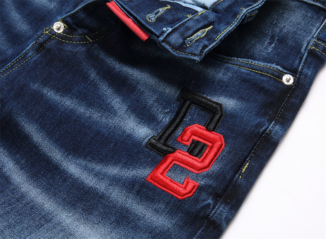 DSQ2 Men's Slim Fit Ripped Dark Wash Jeans