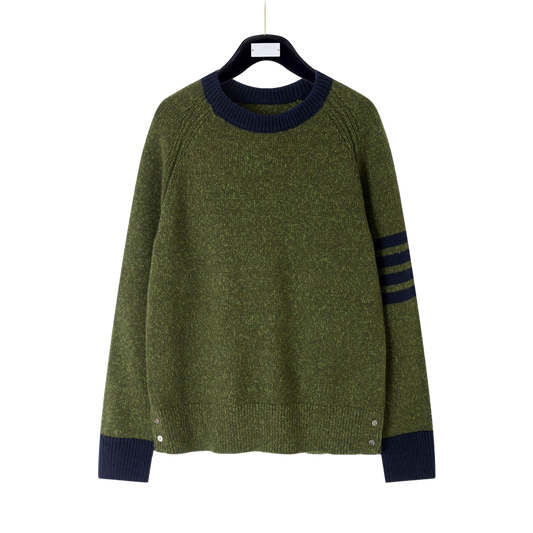 Thom Browne4-Bar Cotton Wool Knitted Cardigan - Premium Military Green