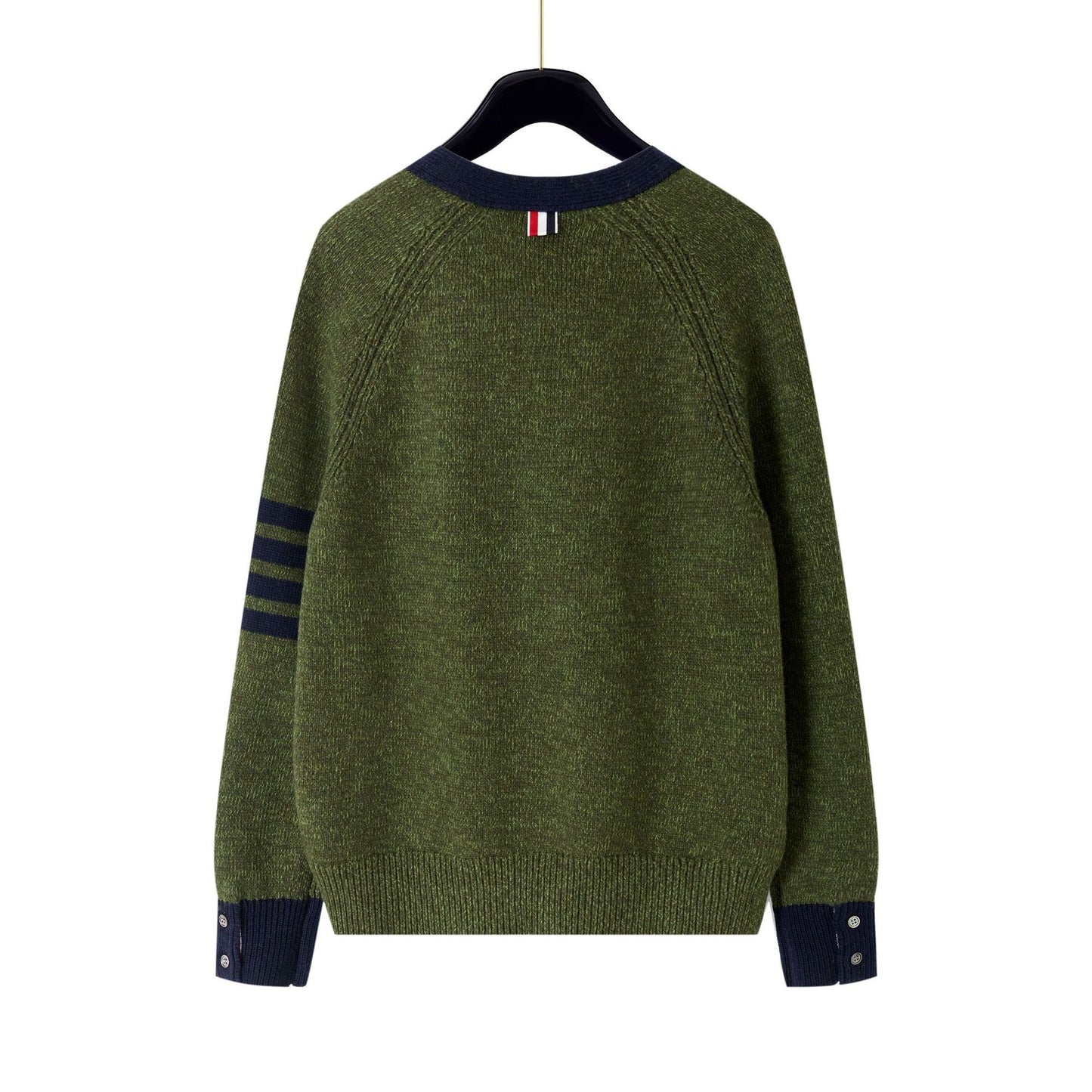 Thom Browne4-Bar Premium Cotton Wool Knitted Cardigan - Military Green