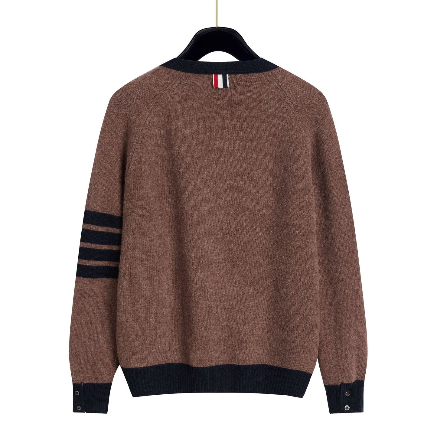 Thom BrowneUnisex Classic V-Neck Knitted Cardigan with 4-Bar Sleeve Detail