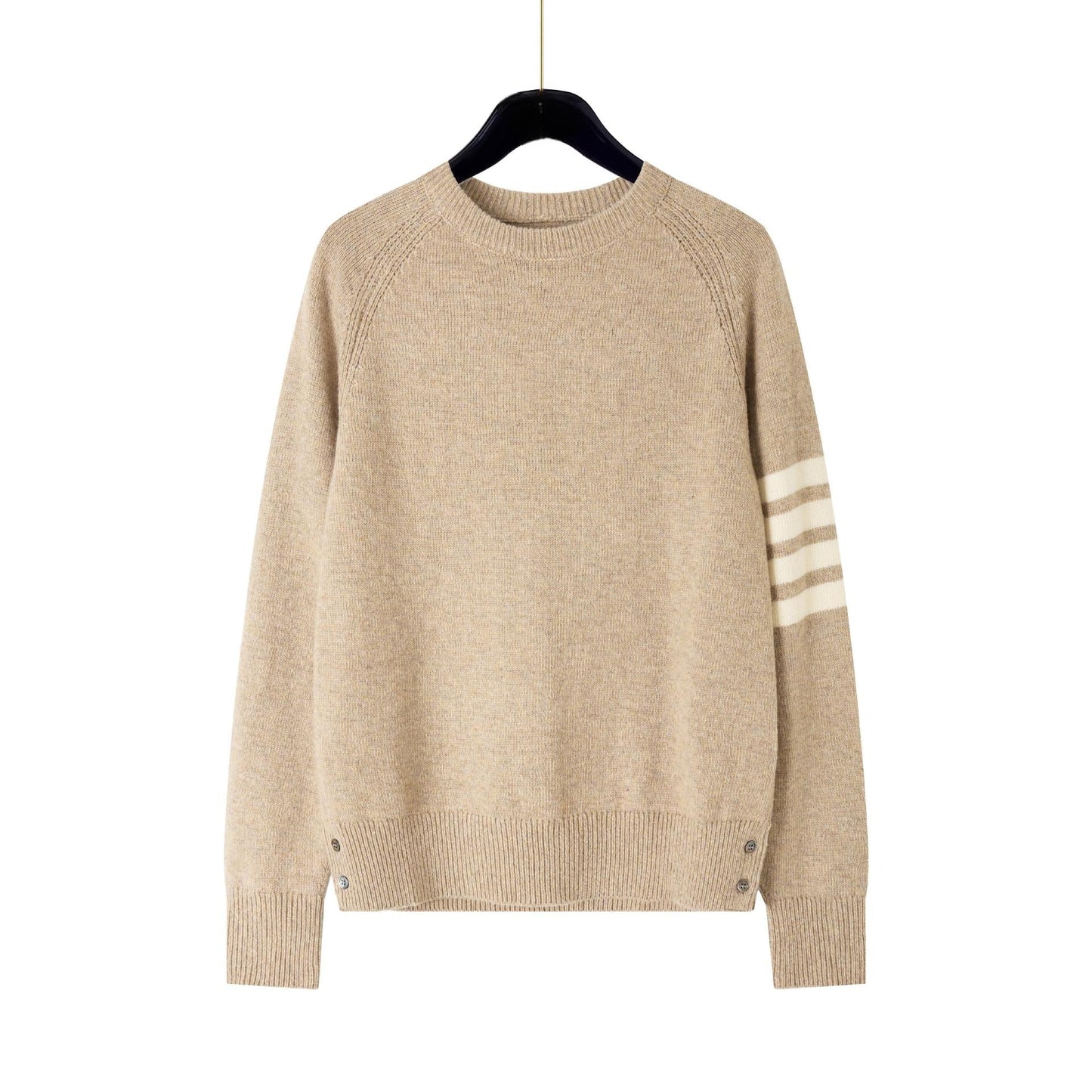Thom Browne4-Bar Cotton V-Neck Cardigan - Premium Khaki Knit Sweater