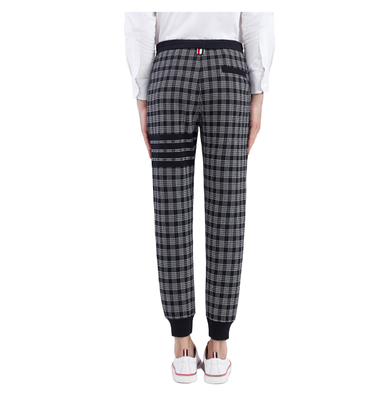 Thom BrowneUnisex Sports Pants - 100% Cotton with 4-Bar Stripe Detail