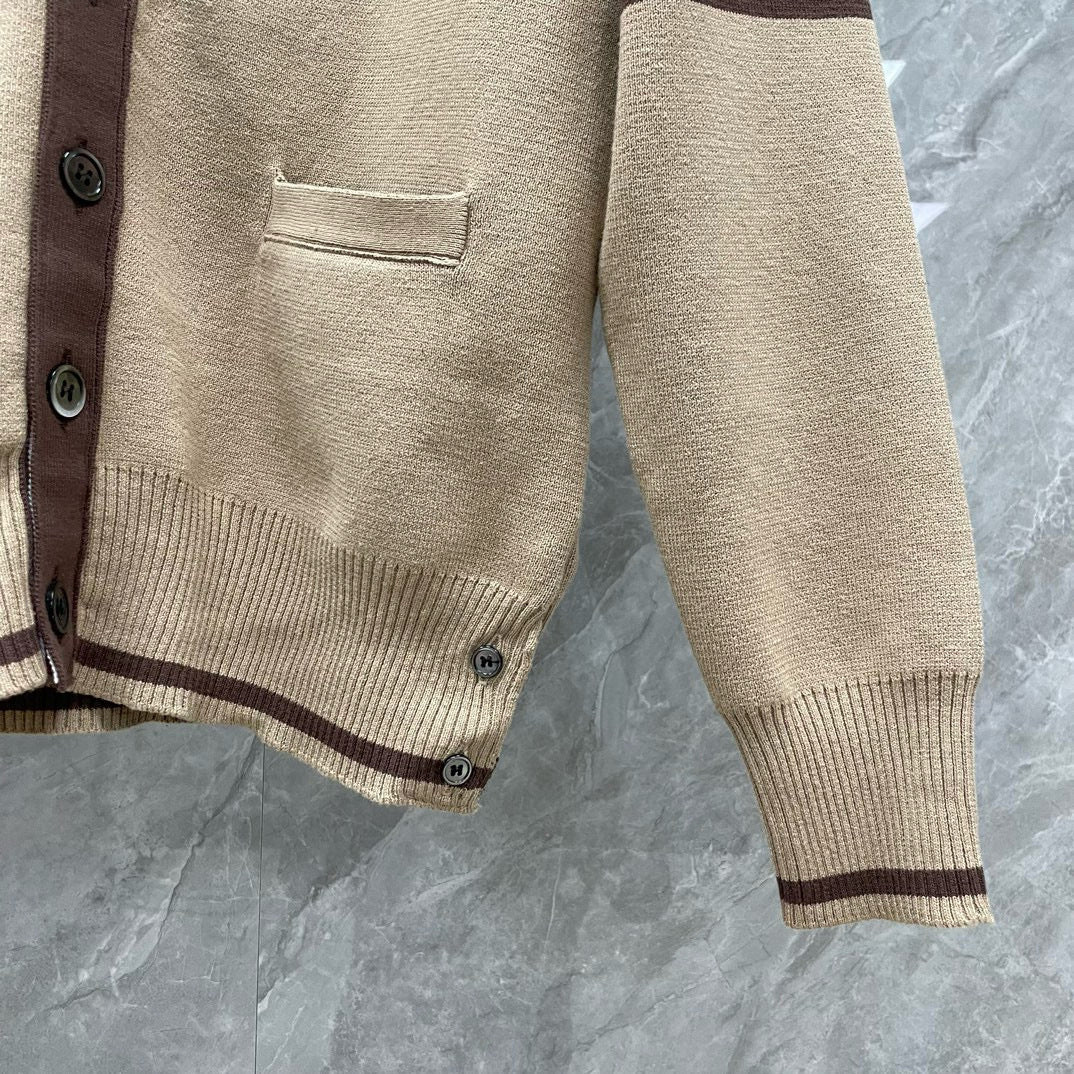 Thom BrowneClassic V-Neck Knitted Cardigan Sweater