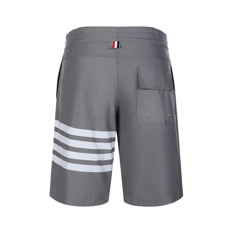 Thom BrowneMen's Sports Shorts - 100% Polyamide with 4-Bar Stripe Detail