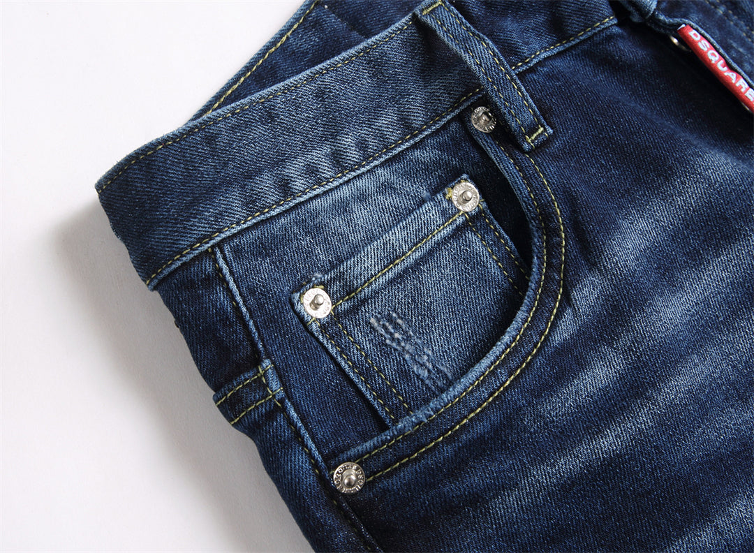 DSQ2 Men's Slim Fit Ripped Dark Wash Jeans