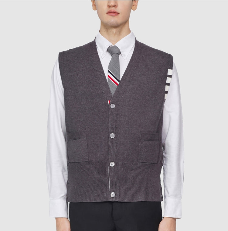Classic V-Neck Knitted Cardigan Sweater