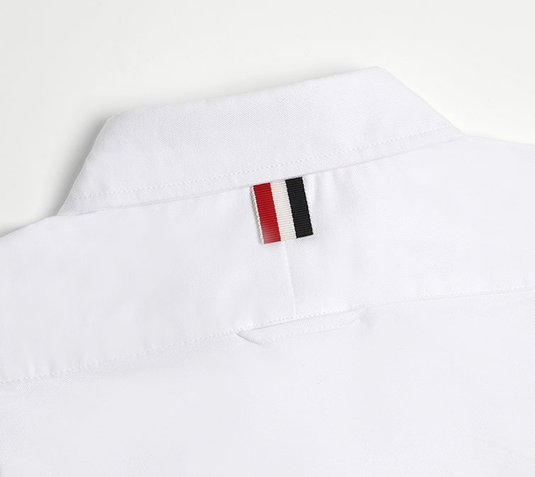 Thom BrownePremium Oxford Cotton Embroidered Flower Shirt
