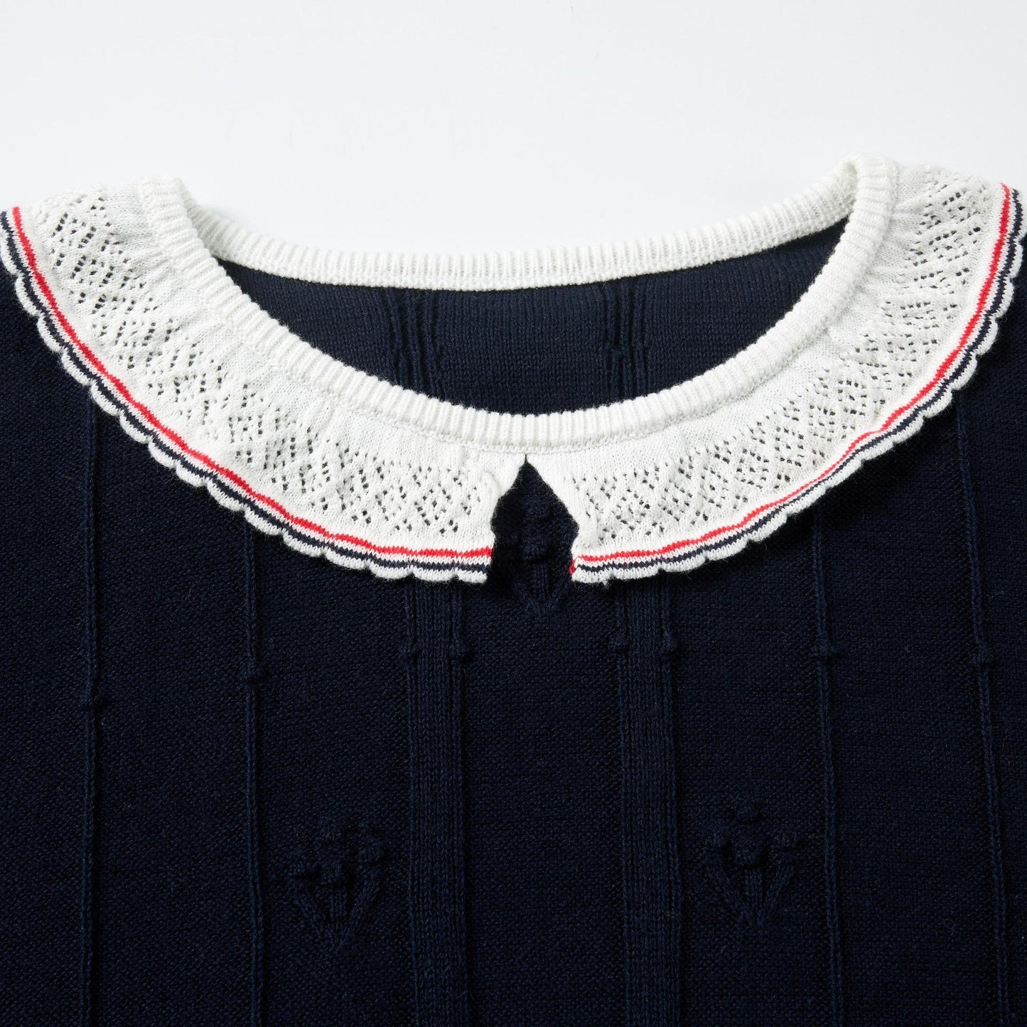 New Lace-Collar Knitted T-Shirt