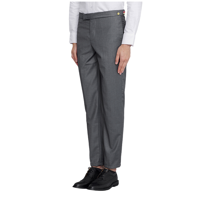 Thom BrowneMen's Casual Trousers - 100% Wool with Adjustable Backstrap