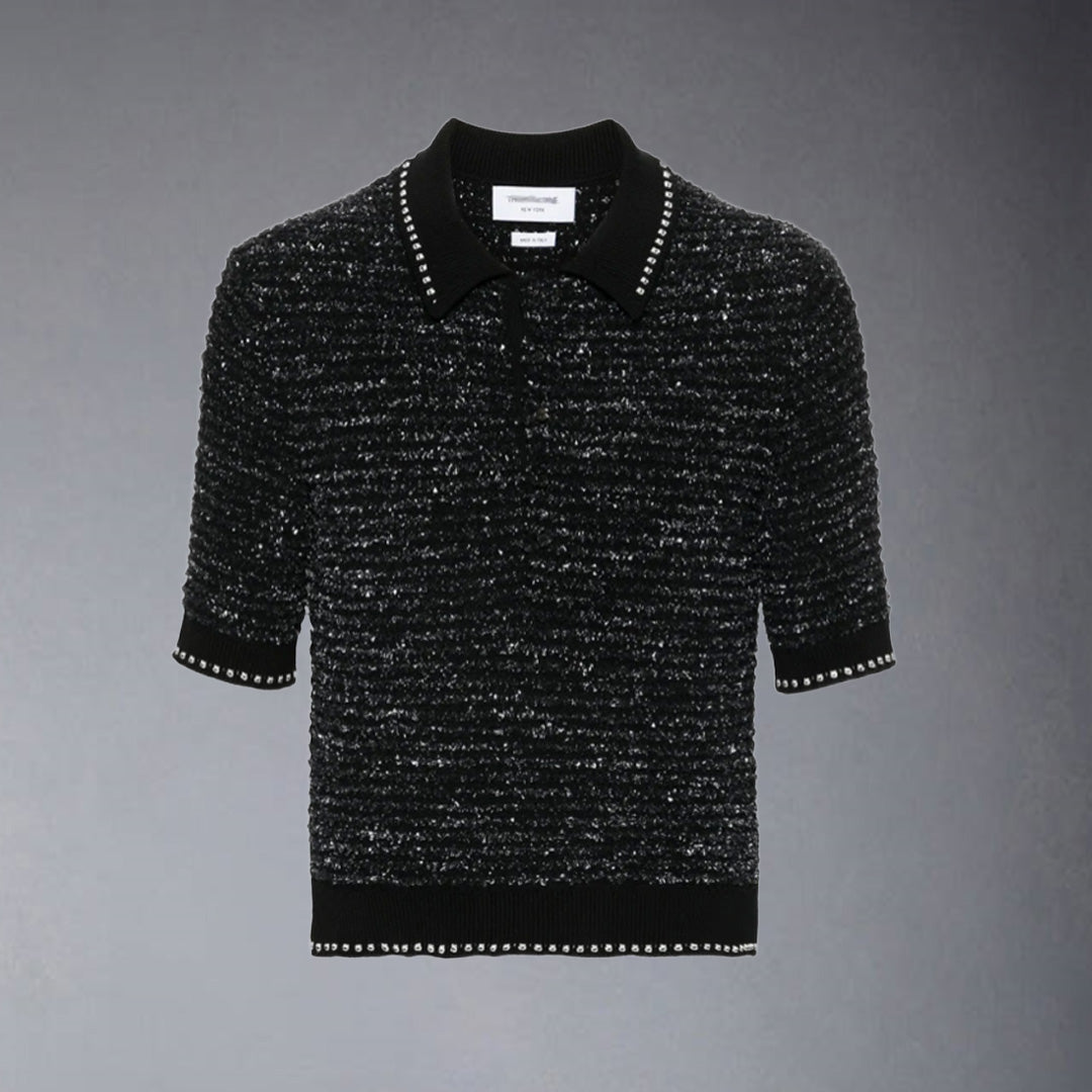 2025  Wool jacquard polo shirt