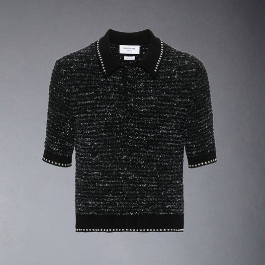 2025  Wool jacquard polo shirt