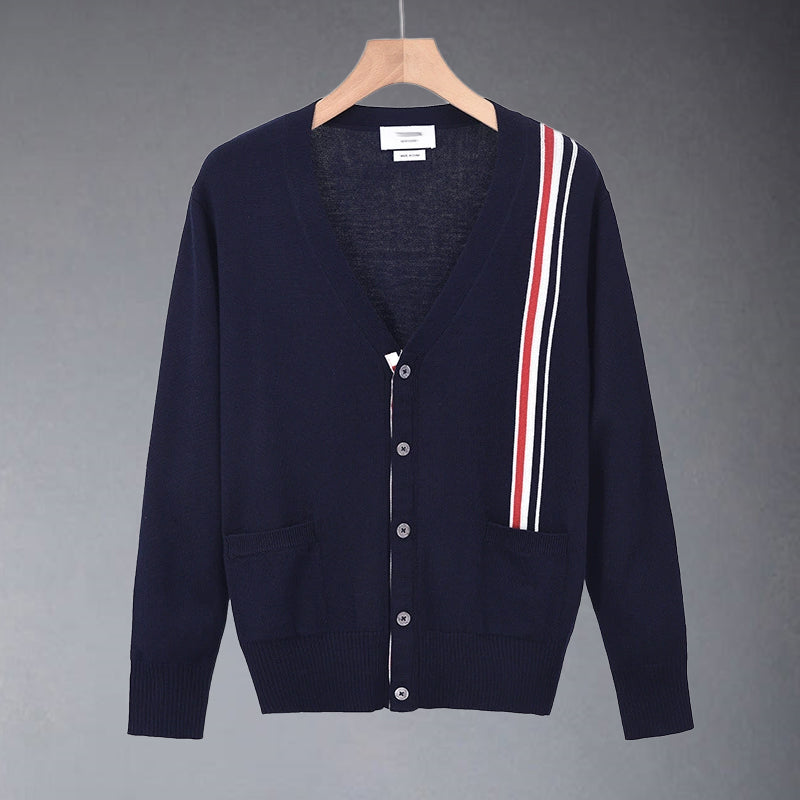 Classic V-Neck Knitted Cardigan Sweater