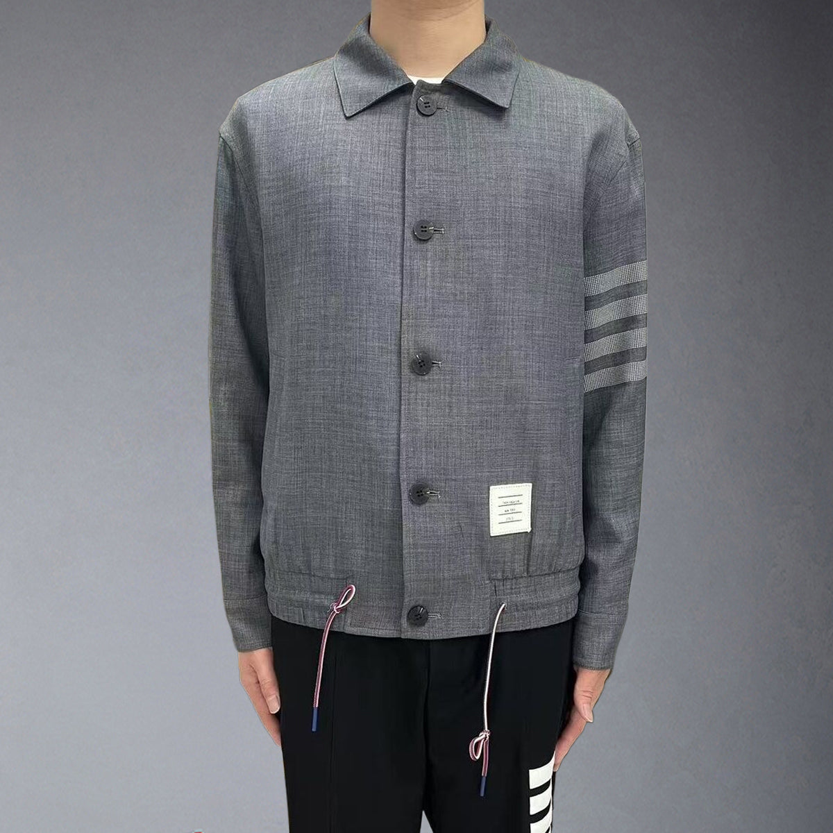 Thom BrowneMen's 4-Bar Casual Jacket with Signature Grosgrain Detail