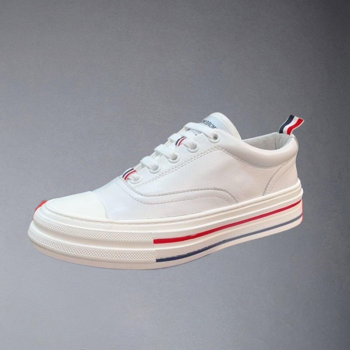 Thom BrowneClassic Premium Leather Sneakers with Grosgrain Buckle - Timeless Design