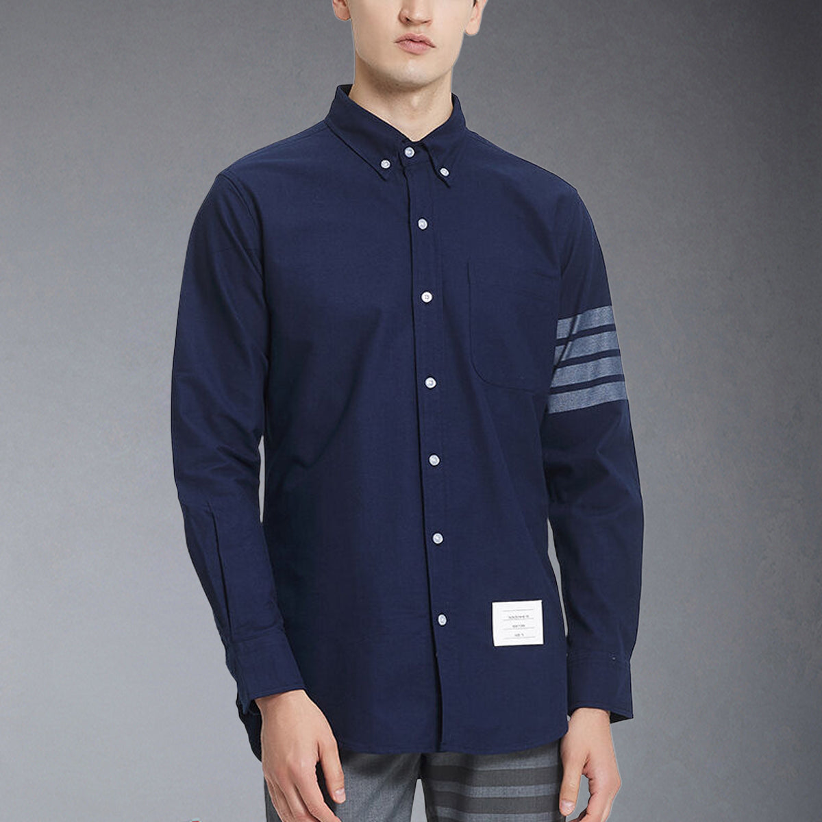 Thom BrowneClassic 4-Bar Oxford Elastic Shirt