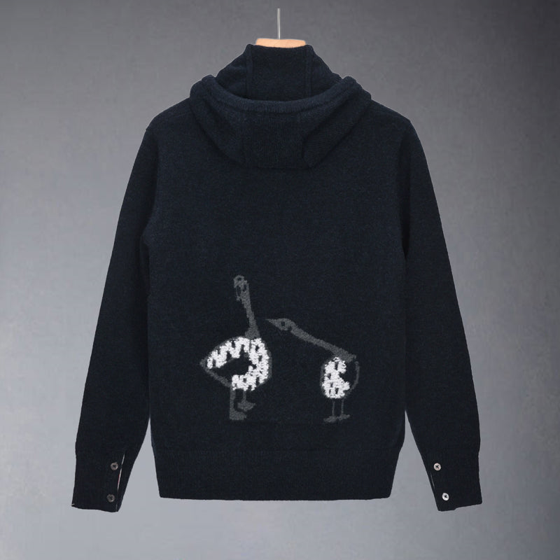 Thom Browne4-Bar Cotton V-Neck Cardigan - Premium Hooded Sweater (2 Colors)
