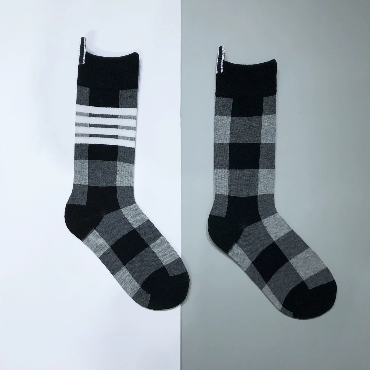Thom BrownePremium Four-Stripe Checkered Socks - 3-Pair Value Pack