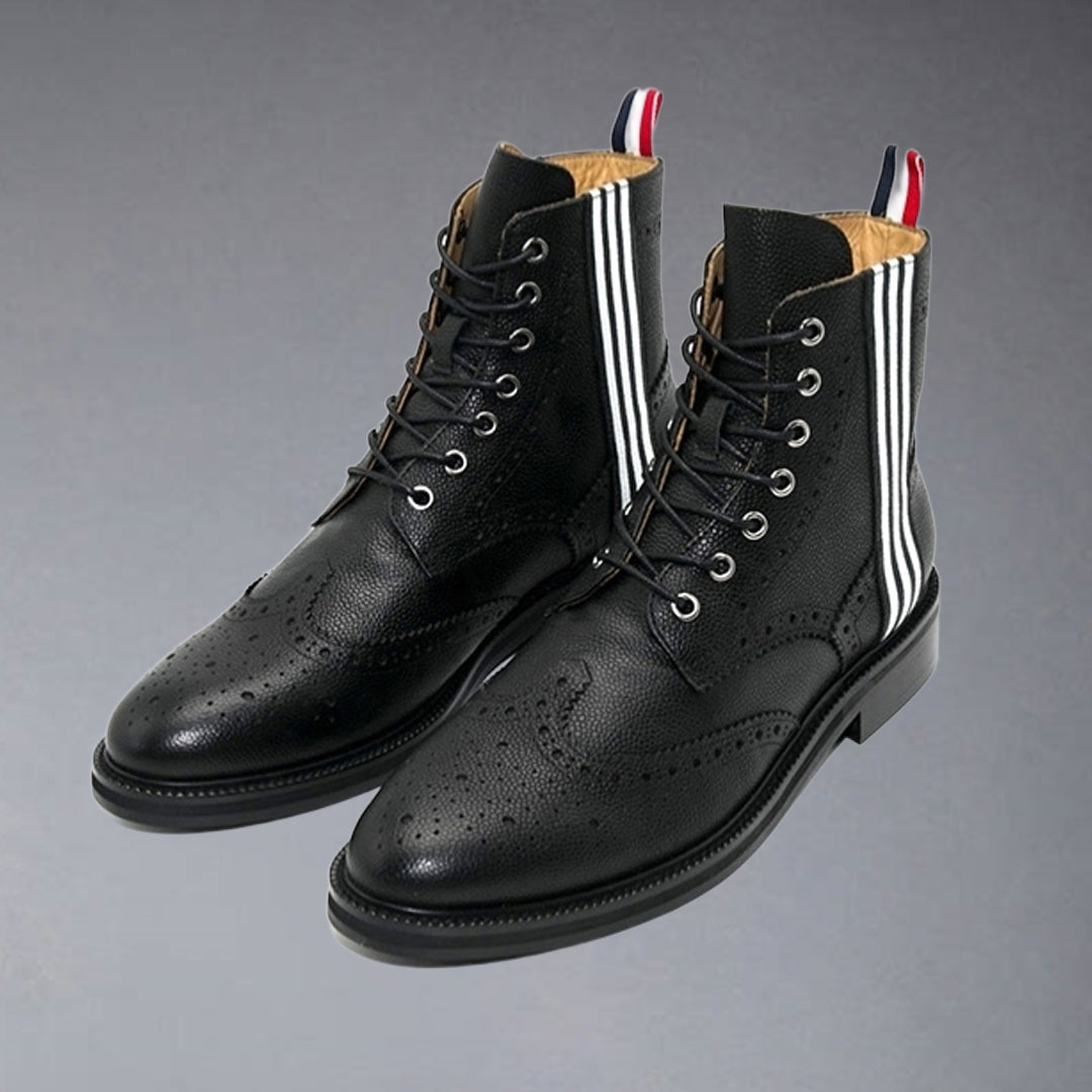 Thom BrowneMen's Top-Tier Premium Leather Dress Shoes with Grosgrain Buckle - Exceptional Craftsmanship