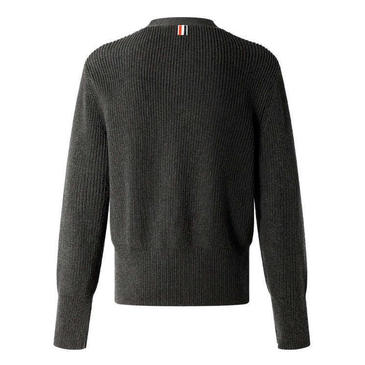 Thom BrownePremium Cotton Wool Knitted Cardigan - Dark Gray (Extended Sizes)