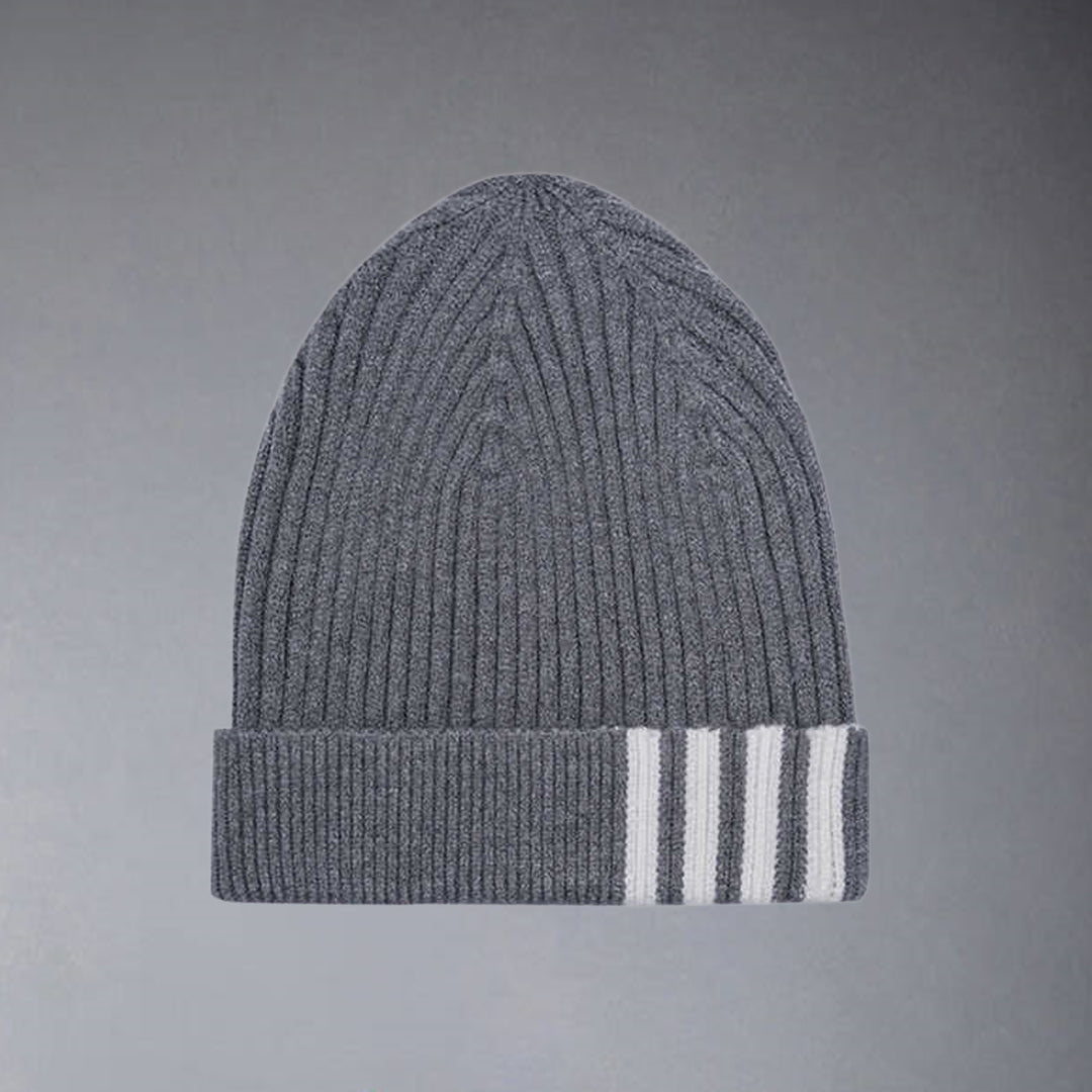 Thom BrownePremium 100% Cotton Knitted Beanie - Japanese Craftsmanship (Unisex)