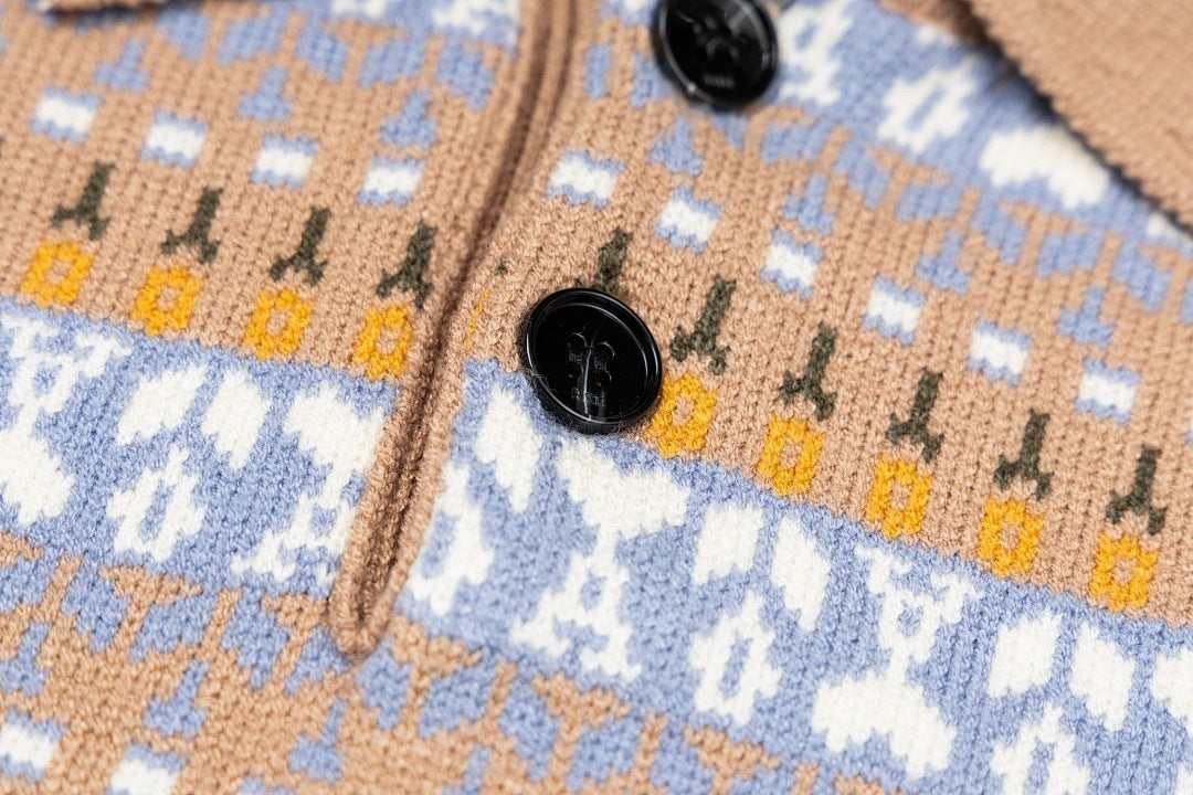 AMIPARIS Premium Pure Cotton Knitted Polo Sweater