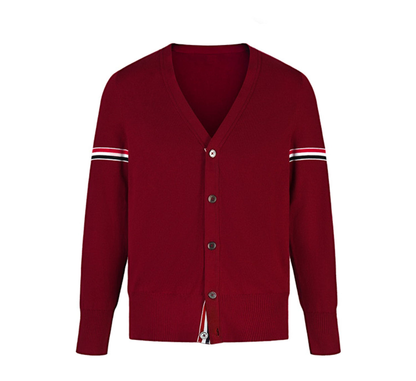 Thom BrowneClassic V-Neck Knitted Cardigan Sweater
